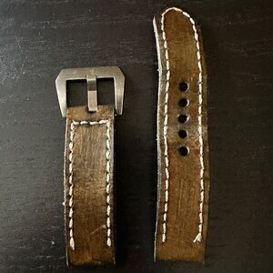 brown leather watch band